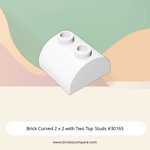 Brick Curved 2 x 2 with Two Top Studs #30165 - 1-White