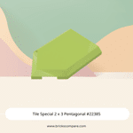 Tile Special 2 x 3 Pentagonal #22385  - 119-Lime