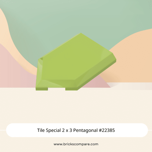 Tile Special 2 x 3 Pentagonal #22385  - 119-Lime