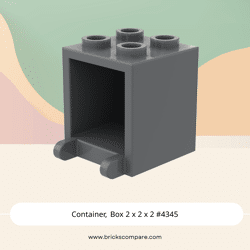Container, Box 2 x 2 x 2 #4345 - 199-Dark Bluish Gray