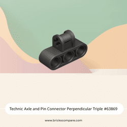 Technic Axle and Pin Connector Perpendicular Triple #63869 - 316-Titanium Metallic