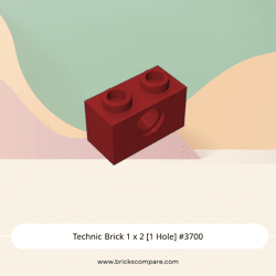 Technic Brick 1 x 2 [1 Hole] #3700 - 154-Dark Red