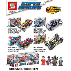 SY 7020A Super Heroes Chariot 4 Shazan, Joker, Superman, Batman