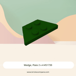 Wedge, Plate 2 x 4 #51739 - 141-Dark Green