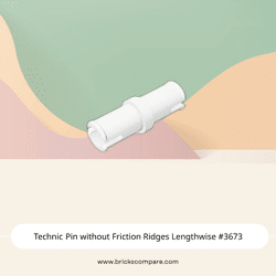 Technic Pin without Friction Ridges Lengthwise #3673 - 1-White
