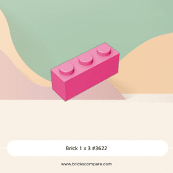 Brick 1 x 3 #3622 - 221-Dark Pink