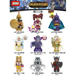 XINH 1478 League of Legends: Minifigure 9 Pantheon Indomitable Guns, Jinx Guardian of Jinx Star, Jax Master of Weapon, Ashe Ashe Polar Goddess, Shauna Vayne Original Plan