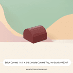 Brick Curved 1 x 1 x 2/3 Double Curved Top, No Studs #49307 - 154-Dark Red