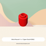 Brick Round 1 x 1 Open Stud #3062 - 21-Red