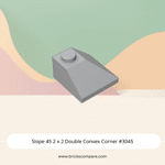 Slope 45 2 x 2 Double Convex Corner #3045 - 194-Light Bluish Gray