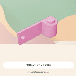 Left Door 1 x 3 x 1 #3822 - 222-Bright Pink