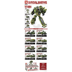 SY 1635F Survival war: 8 changes to 4 armed mechas, 8 tank missile vehicles, radar vehicles, rocket launchers, intercontinental ballistic missiles, air defense missiles, medium and long-range ballistic missiles, surface-to-air missile vehicles, rocket launchers