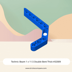 Technic Beam 1 x 11.5 Double Bent Thick #32009 - 23-Blue