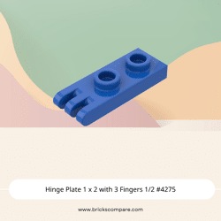 Hinge Plate 1 x 2 with 3 Fingers 1/2 #4275 - 23-Blue