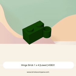 Hinge Brick 1 x 4 [Lower] #3831 - 141-Dark Green