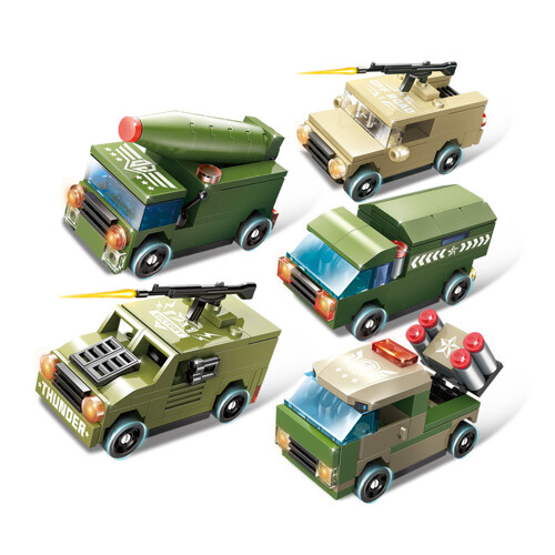 GUDI 50301 Superpower: 5 Viper jeeps, Mengshi missile vehicles, ICBM vehicles, Fengshen transport vehicles, Thunder armored vehicles of the Military team
