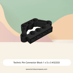 Technic Pin Connector Block 1 x 5 x 3 #32333 - 26-Black
