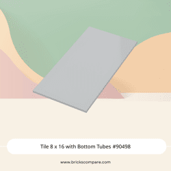 Tile 8 x 16 with Bottom Tubes #90498  - 194-Light Bluish Gray