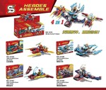 SY 1078D Super Heroes Aircraft 4 combinations Red Shadow Spider, ThunderBolt, Steel Chariot, Patriot Falcon