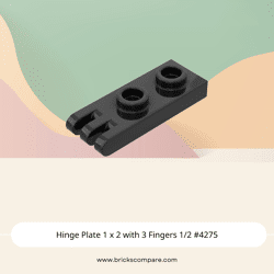 Hinge Plate 1 x 2 with 3 Fingers 1/2 #4275 - 26-Black