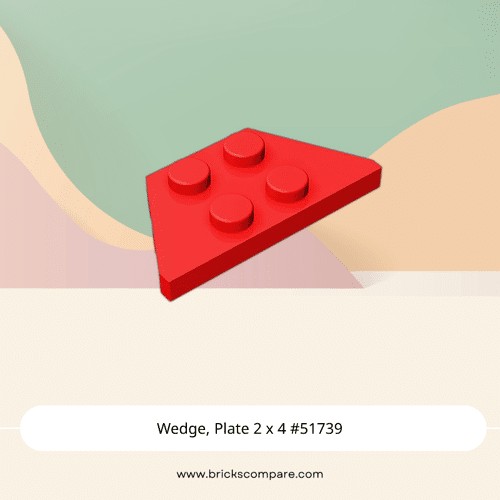 Wedge, Plate 2 x 4 #51739 - 21-Red