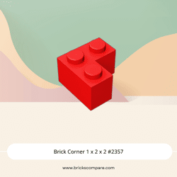 Brick Corner 1 x 2 x 2 #2357 - 21-Red