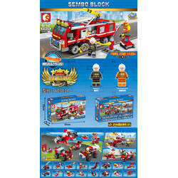 SEMBO 603034 Fire Front Line: Fire Engine 27in1 Search and Rescue Robots and Fire Hydrants