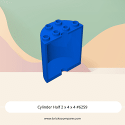 Cylinder Half 2 x 4 x 4 #6259 - 23-Blue