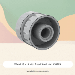 Wheel 18 x 14 with Tread Small Hub #30285 - 194-Light Bluish Gray