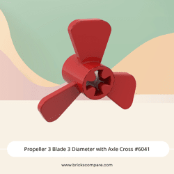 Propeller 3 Blade 3 Diameter with Axle Cross #6041 - 21-Red