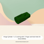 Hinge Cylinder 1 x 2 Locking with 1 Finger and Axle Hole On Ends #30552 - 141-Dark Green