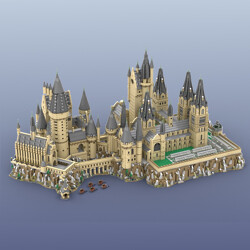 Rebrickable MOC-30884 Full version of Hogwarts Castle Central Courtyard, Auditorium, Fountain Square