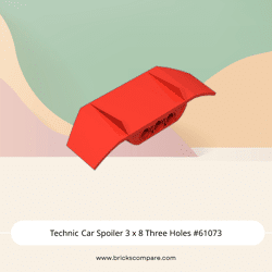 Technic Car Spoiler 3 x 8 Three Holes #61073 - 21-Red