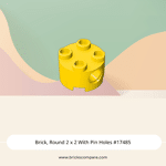 Brick, Round 2 x 2 With Pin Holes #17485 - 24-Yellow