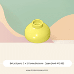 Brick Round 2 x 2 Dome Bottom - Open Stud #15395  - 226-Bright Light Yellow