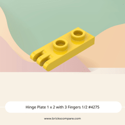 Hinge Plate 1 x 2 with 3 Fingers 1/2 #4275 - 24-Yellow