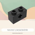 Technic Brick 1 x 2 with Axle Hole #31493 - 26-Black