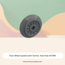 Train Wheel Spoked with Technic Axle Hole #57999 - 199-Dark Bluish Gray