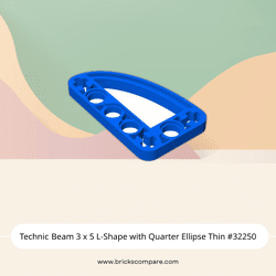 Technic Beam 3 x 5 L-Shape with Quarter Ellipse Thin #32250 - 23-Blue