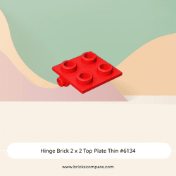 Hinge Brick 2 x 2 Top Plate Thin #6134  - 21-Red