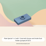 Plate Special 1 x 2 with 1 Stud with Groove and Inside Stud Holder (Jumper) #15573 - 135-Sand Blue