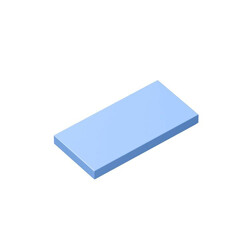 Tile 2 x 4 with Groove #87079 - 212-Bright Light Blue