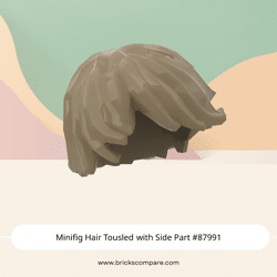 Minifig Hair Tousled with Side Part #87991 - 138-Dark Tan