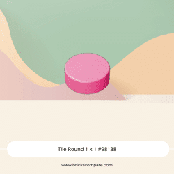 Tile Round 1 x 1 #98138  - 221-Dark Pink