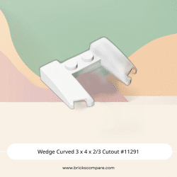 Wedge Curved 3 x 4 x 2/3 Cutout #11291  - 1-White