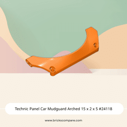 Technic Panel Car Mudguard Arched 15 x 2 x 5 #24118 - 106-Orange