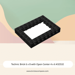 Technic Brick 6 x 8 with Open Center 4 x 6  #32532 - 26-Black