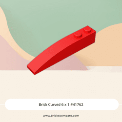 Brick Curved 6 x 1 #41762 - 154-Dark Red