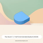 Tile, Round 1 x 1 Half Circle Extended (Stadium) #24246 - 102-Medium Blue
