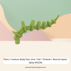 Plant / Creature Body Part, Vine / Tail / Tentacle / Bionicle Spine, Spiky #55236 - 119-Lime
